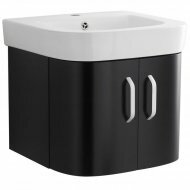 Carlisle Wall Mounted Vanity Unit in Black