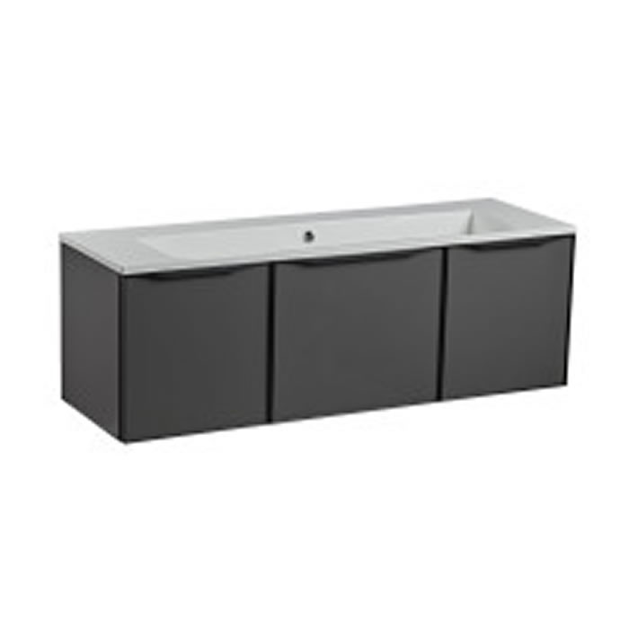 Roper Rhodes Frame 1200mm Wall Mounted Basin Unit with Triple Drawers in Gloss Dark Clay - FRM1200S.GDC