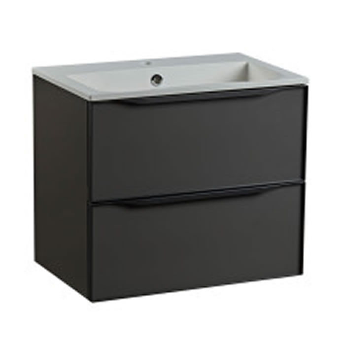 Roper Rhodes Frame 600mm Wall Mounted Basin Unit with Double Drawers in Gloss Dark Clay - FRM600D.GDC