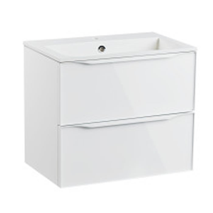 Roper Rhodes Frame 600mm Wall Mounted Basin Unit with Double Drawers in Gloss White - FRM600D.W